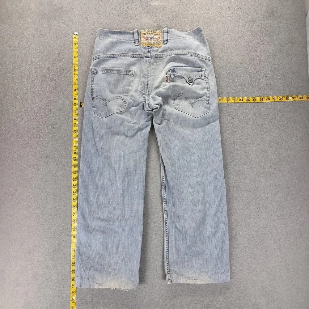 VTG Levis Engineered Jeans Blue Flap Pocket Two Horse Altered Hem Fits 31x28